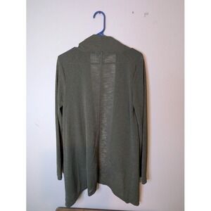 Liz Claiborne Studio Womens Cardigan Olive Green Duster Lightweight M